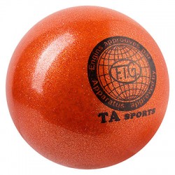 М'яч гімнастичний Ta Sport, 400 г, 19 см, гліттер, помаранчевий, код: TA400-5-WS