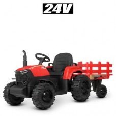 Дитячий електромобіль Bambi Трактор з червоним причепом, код: M 4623EBLR-3(24V)-MP