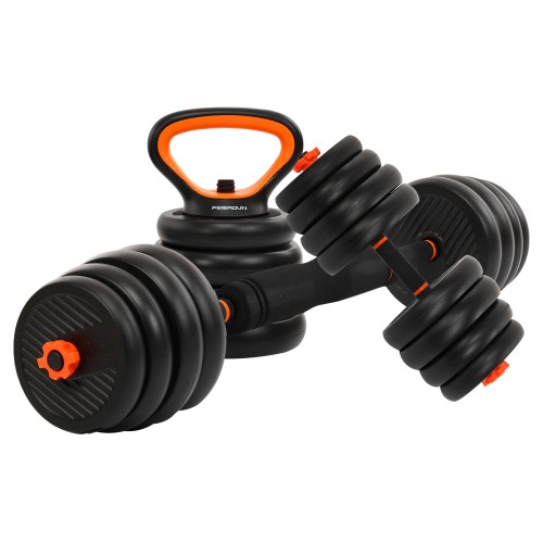 Набір трансформер гантелі гиря штанга упори Fed 6в1 35кг, чорний, код: TA-4769