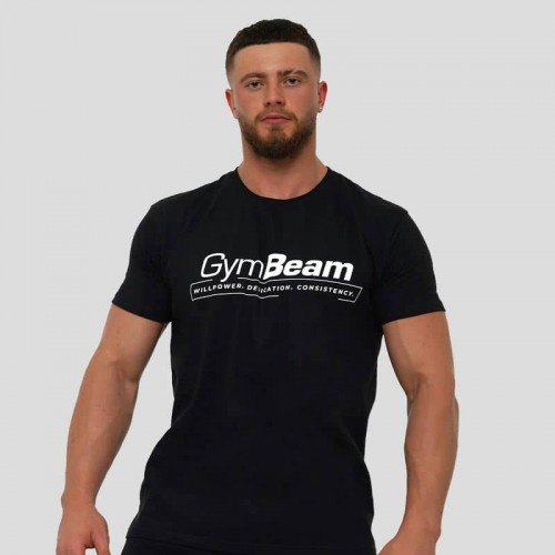 Футболка чоловіча GymBeam Willpower Black S, чорний, код: 122812-GB