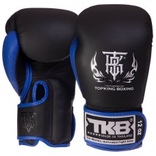 Рукавички боксерські Top King Reborn шкіряні 12 унцій, чорний-синій, код: TKBGRB-01_12BL-S52