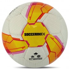 М"яч футбольний Soccermax FIFA №5, білий-жовтий, код: FB-7995_Y