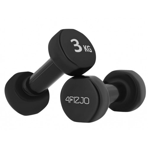 Гантелі вінілові 4FIZJO Classic 2 x 3 кг, чорний, код: P-5907739311986 Гантелі вінілові 4FIZJO Classic 2 x 3 кг, чорний, код: P-5907739311986