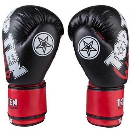 Боксерські рукавички TopTen Warrior 8oz, чорно-червоний, код: TTW-8BLK-WS