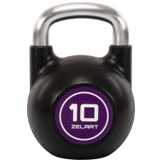 Гиря змагальна цільна чавунна з CPU покриттям та хромованою ручкою Zelart 10кг, чорний, код: TA-4756-10