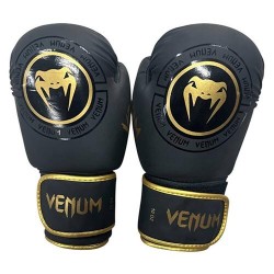 Боксерські рукавички Venum 8oz, чорний, код: VM8825-8BL-WS