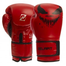 Рукавички боксерські Zelart PU 14 унцій, червоний-чорний, код: BO-1370_14_RBK-S52