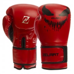 Рукавички боксерські Zelart PU 14 унцій, червоний-чорний, код: BO-1370_14_RBK-S52