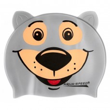 Шапка для плавання дитяча Aqua Speed Zoo Bear сірий ведмідь, код: 5908217657619