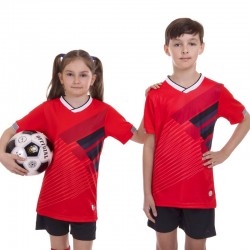 Форма футбольна підліткова PlayGame розмір 28, ріст 140, червоний-чорний, код: CO-2005B_28RBK-S52