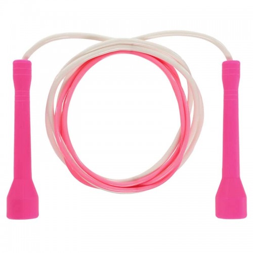 Скакалка FitGo 2,8м, рожевий-білий, код: FI-8634_PW