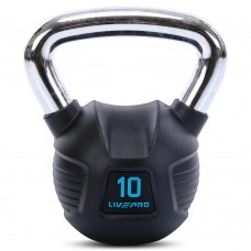 Гиря тренувальна цільна гумова з хромованою ручкою LiveUp 10кг, чорний, код: LP8043-10-S52 Гиря тренувальна цільна гумова з хромованою ручкою LiveUp 10кг, чорний, код: LP8043-10-S52