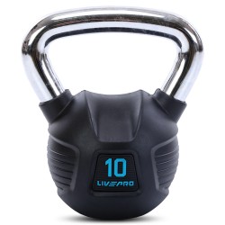 Гиря тренувальна цільна гумова з хромованою ручкою LiveUp 10кг, чорний, код: LP8043-10-S52 Гиря тренувальна цільна гумова з хромованою ручкою LiveUp 10кг, чорний, код: LP8043-10-S52