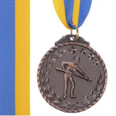Медаль спортивна зі стрічкою PlayGame Більярд бронзова, код: C-7017-S52_B