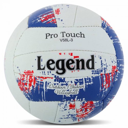 М"яч волейбольний Legend №5 PU, білий-синій, код: VB-4071_WBL