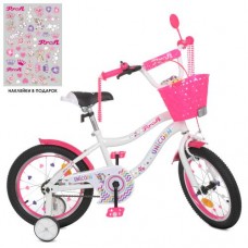 Велосипед дитячий Profi Kids Unicorn d=18, біло-малиновий, код: Y18244-1-MP