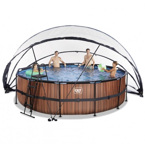 Басейн великий каркасний Exit "Дерево" з накриттям +пісочний фільтр, 450х122 см, код: 30.27.15.10 Н