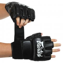 Рукавички для змішаних єдиноборств MMA Fairtex M, чорний, код: BO-0582_MBK