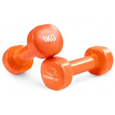 Гантелі вінілові PowerPlay Achilles 2х1 кг, помаранчеві, код: PP_4125_1kg_2in
