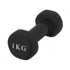 Гантель вінілова PowerPlay 1х1 кг, чорний, код: PP_4121_1kg