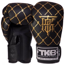 Рукавички боксерські Top King Chain шкіряні 16 унцій, чорний-золотий, код: TKBGCH_16BKG-S52