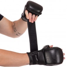 Рукавички гібридні для єдиноборств ММА UFC True ThaiI L, чорний, код: BO-0487_LBK