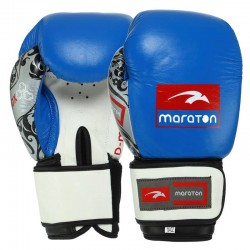 Боксерський набір 2в1 (рукавички та сумка) Maraton Dmax 12 унцій, синій-білий, код: MRT-C4_12BLW