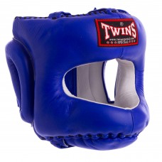 Шолом боксерський з бампером шкіряний Twins L синій, код: HGL10_LBL-S52
