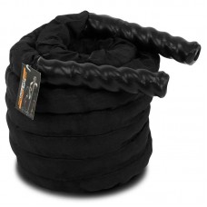 Канат для кроссфіту в захисному рукаві Zelart Battle Rope 6м, чорний, код: FI-5719-6