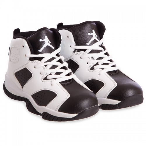 Кросівки дитячі для баскетболу Jdan розмір 33 (21см), білий-чорний, код: 802-2_33WBK