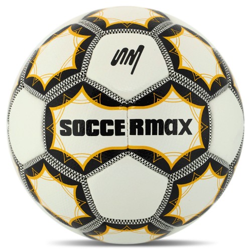 М"яч футбольний Soccermax №5, білий-золотий, код: FB-8079_WY