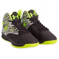 Кросівки для баскетболу Under Armour розмір 45 (28,5см), чорний-лимонний, код: OB-3052-1_45BKLG