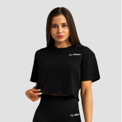 Футболка жіноча укорочена GymBeam Clothing Limitless XL, чорний, код: 221515-GB