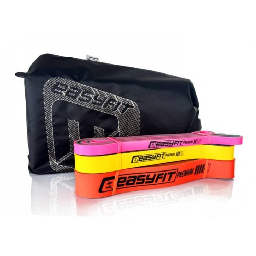 Набір двошарових резинок для підтягування EasyFit Premium 7-45 кг (3 шт), код: EF-7453s-EF Набір двошарових резинок для підтягування EasyFit Premium 7-45 кг (3 шт), код: EF-7453s-EF