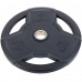 Диски гумові з потрійним хватом та металевою втулкою LiveUp ø50мм, 20кг, чорний, код: LP8330-20