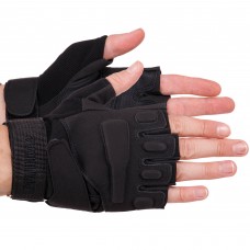 Тактичні рукавички з відкритими пальцями Tactical Blackhawk XL чорний, код: BC-4380_XLBK