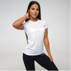 Футболка жіноча спортивна GymBeam Clothing TRN White XL, білий + чорний логотип, код: 2192355-GB