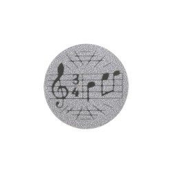 Жетон-наклейка PlayGame Музика 25мм срібна, код: 25-0067_S-S52