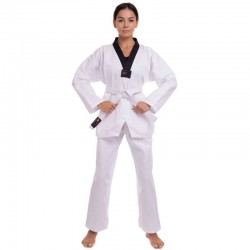 Кімоно для тхеквондо (добок) Matsa, розмір 00 (зріст 120), білий-чорний, код: MA-5467_00W Кімоно для тхеквондо (добок) Matsa, розмір 00 (зріст 120), білий-чорний, код: MA-5467_00W