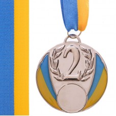 Медаль спортивна зі стрічкою PlayGame Ukraine срібна, код: C-4339_S