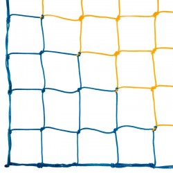 Сітка на ворота футбольні посиленої міцності PlayGame «Еліт 1,5» 7500х2550х1560 мм, жовтий-синій, 2 шт, код: SO-9564_YBL