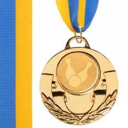 Медаль спортивна зі стрічкою PlayGame Aim Боулінг золота, код: C-4846-0006_G