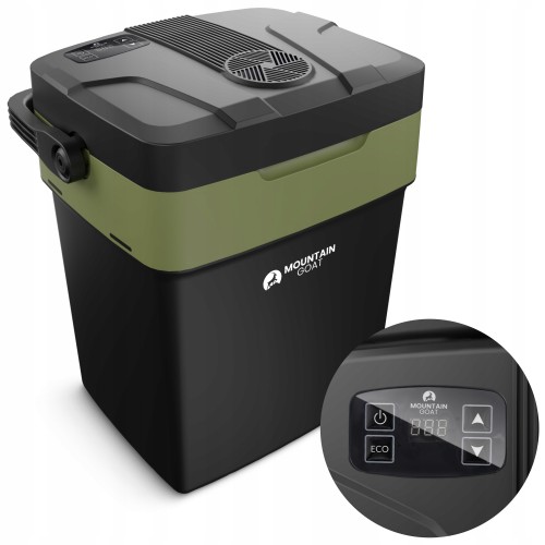 Холодильник туристичний Mountain Goat 29 л електричний, переносний, чорний-оливковий, код: P-5905973405133