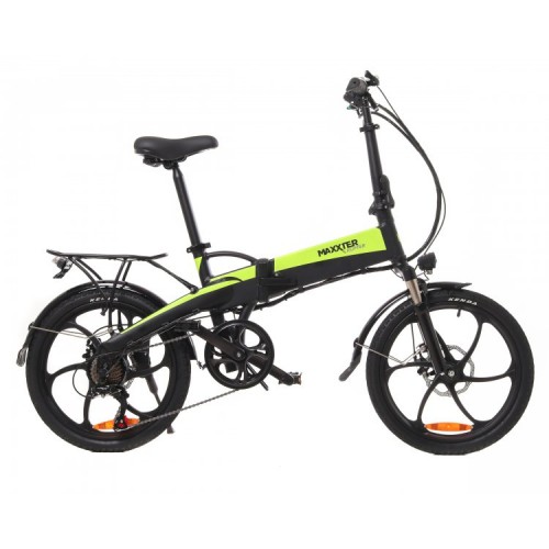 Електричний велосипед Maxxter Ruffer (black-green) (20", 250 Вт, 7,5 А/год, 48 В), чорний-зелений, код: 1604415-D