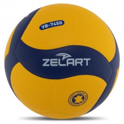 М"яч волейбольний Zelart №5 клеєний, жовтий-синій, код: VB-7450_YBL