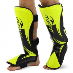 Захист гомілки та стопи дитячий Муай Тай, ММА, Кікбоксинг Maraton S, салатовий-чорний, код: BO-9321_SLGBK Захист гомілки та стопи дитячий Муай Тай, ММА, Кікбоксинг Maraton S, салатовий-чорний, код: BO-9321_SLGBK