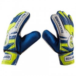 Воротарські рукавички PlayGame Latex Foam Realmadrid, синьо-зелений, розмір 8, код: GGLG-RM18-WS