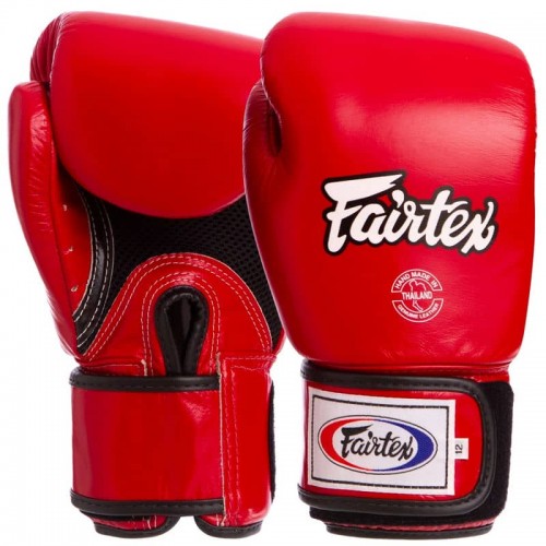 Рукавички боксерські шкіряні Fairtex 12 унцій, червоний, код: BGV1_12R