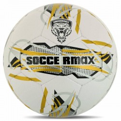 М"яч футбольний професійний Soccermax №5 PU, білий-жовтий, код: FB-4165_WY