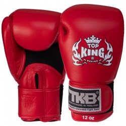 Рукавички боксерські Top King Ultimate Air шкіряні 12 унцій, червоний, код: TKBGAV_12R-S52